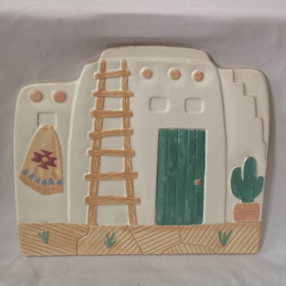Unique Vintage Treasure Craft Southwest Desert Motif Wall Plaque or Trivet